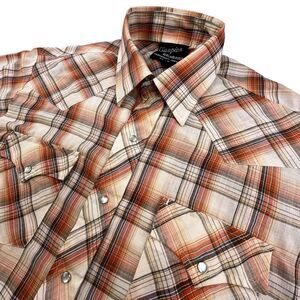 Vtg CHAMPION WESTERNS Western Shirt 16.5 35 XL Pearl Snap Permanent Press 70s